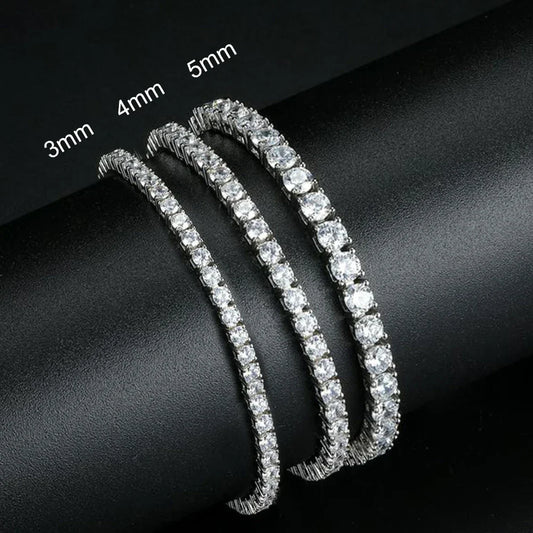 Bracelet de tennis délicat en moissanite plaqué or 18 carats en argent sterling 925, bracelet diamant de laboratoire couleur D pour femmes et hommes