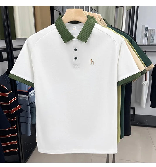 Fashion high-end brand POLO shirt exquisite little dog embroidery lapel T-shirt new comfortable and leisure men's short sleeve