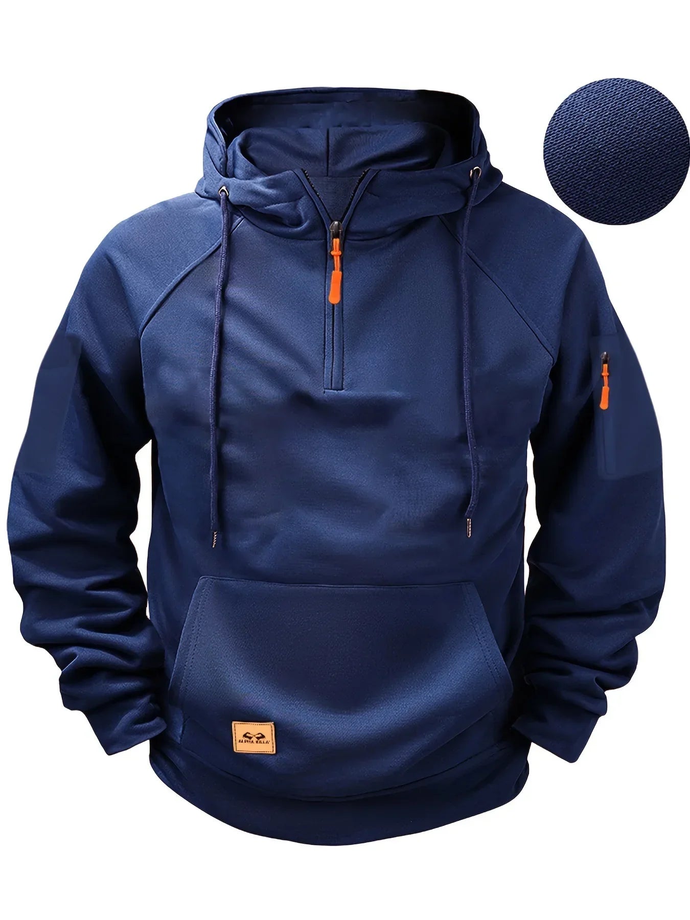 Autumn/Winter New Men's Hoodie Fashion Casual Sports Hoodie Retro Harajuku Long Sleeve Zipper Multi Pocket Loose Street Wear