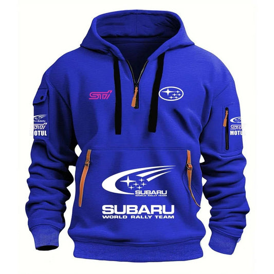 2026 New SUBARU STI Racing Series Men's Sports Hoodie with Kangaroo Pocket and Warm Fleece