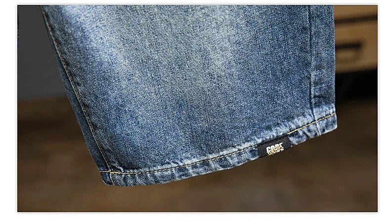 2024 New in Vintage Men's Denim Shorts Fashion Straight Bermuda Jeans Slim Soft Casual Short Pants Male Streetwear