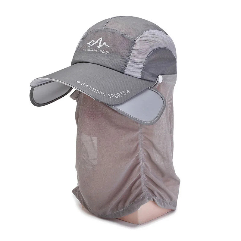 360 ° portable fishing sun hat, outdoor cycling and hiking sun protection, detachable and adjustable fishing equipment