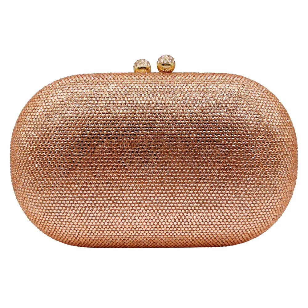 Middle East Diamond Embellished Evening Bag Pure Color Rhinestone Women's Clutch Handbag Polyester Daily Match Magnetic Buckle