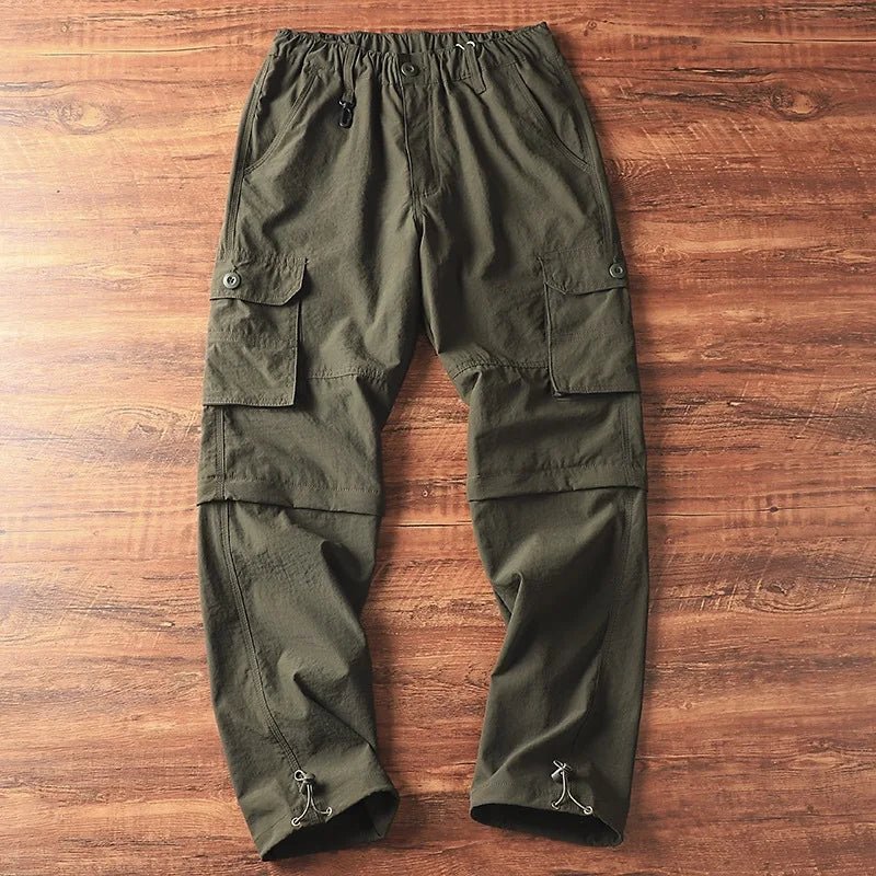 Men's Lightweight Cargo Pants Straight Casual Sport Shorts Summer Quick Drying Breathable Outdoor Fishing Hiking Climbing Pants