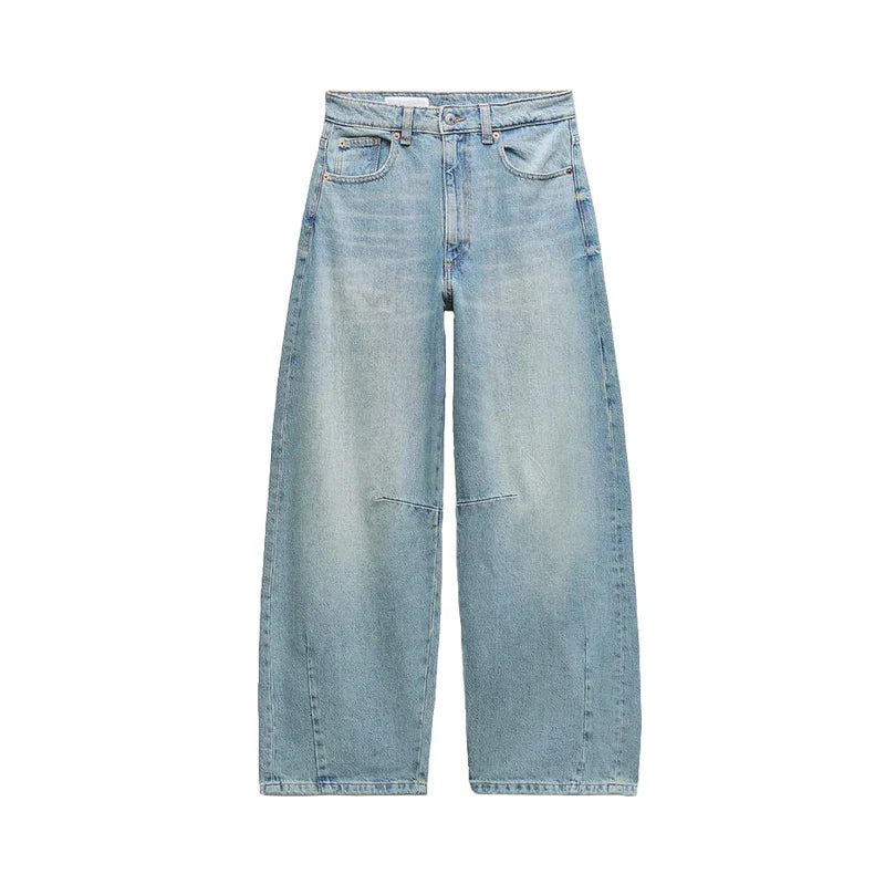 Spring Summer New American Boyfriend Sle Retro Versatile mid Waist Balloon Loose Jeans High Waist Zipper Long Pants Cool Fe...