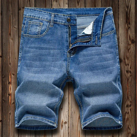 2026 Summer Shorts Jeans Men Denim Pants Stretch Dark Blue Fashion Design Men's Jeans Slim Straight Male Short Jeans Hombre