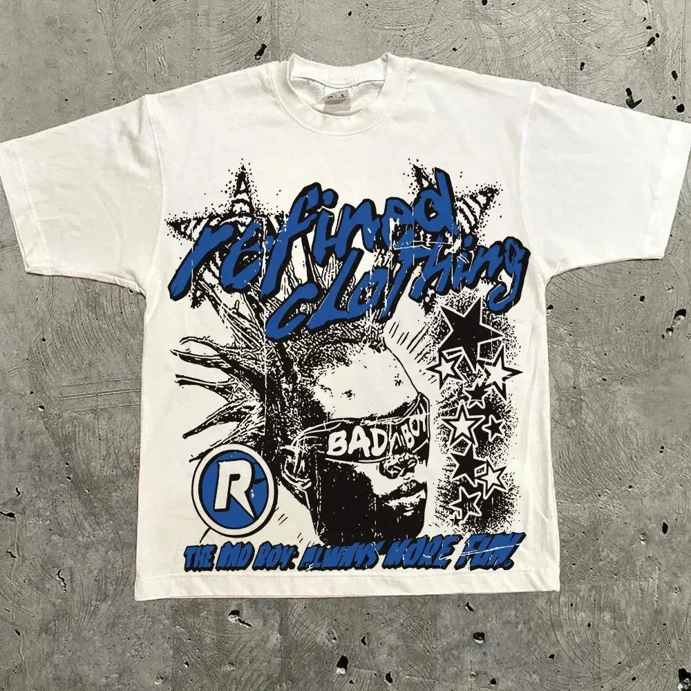 Harajuku Letter Graphic T Shirts Y2k Tops Gothic High Street Oversized T Shirt Casual Streetwear Vintage Tee Clothing Unisex