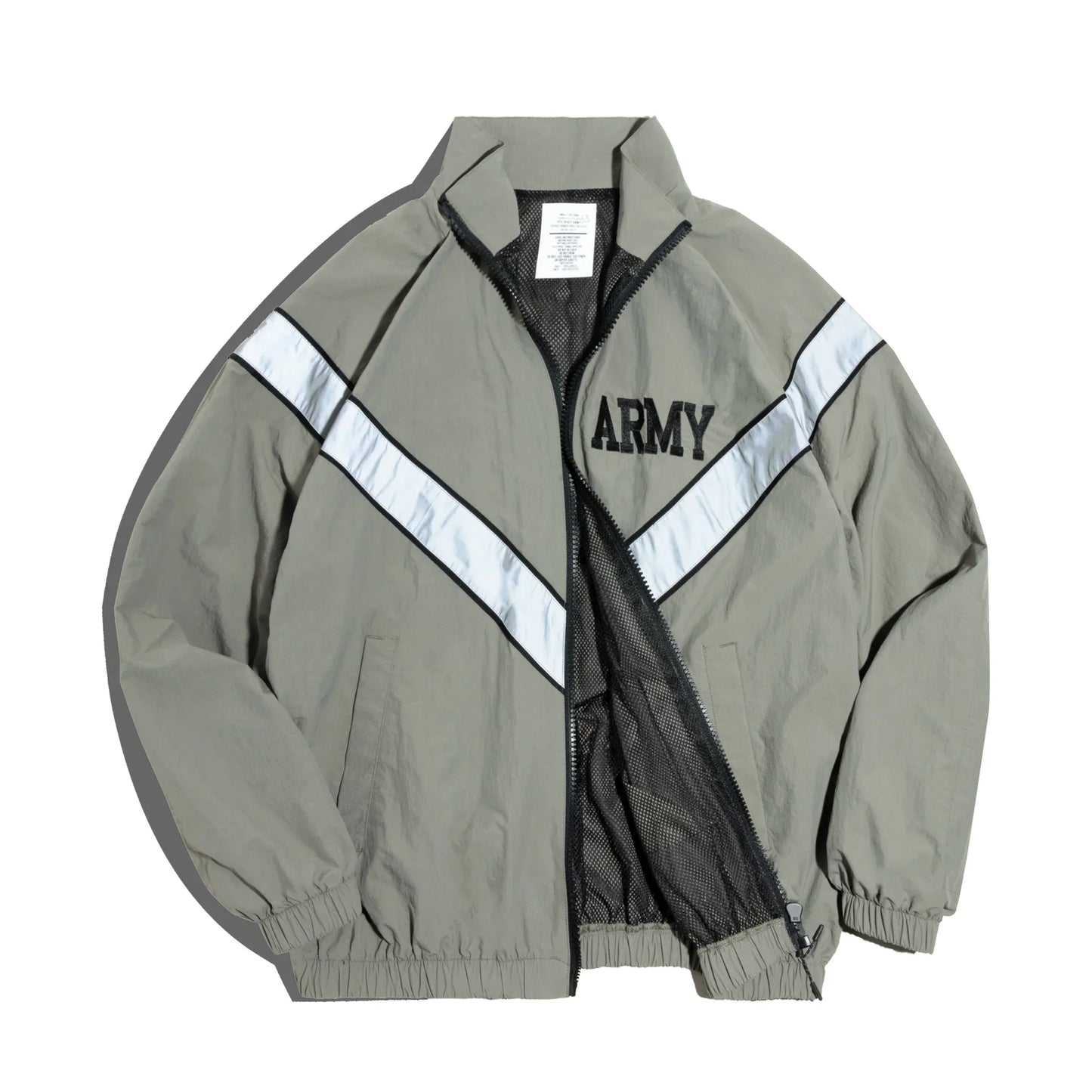 ARMY Reflective Hooded Contrasting Color Bomber Jacket Sports Quick-drying Jacket Loose IPFU Training Suit for Men's Daily