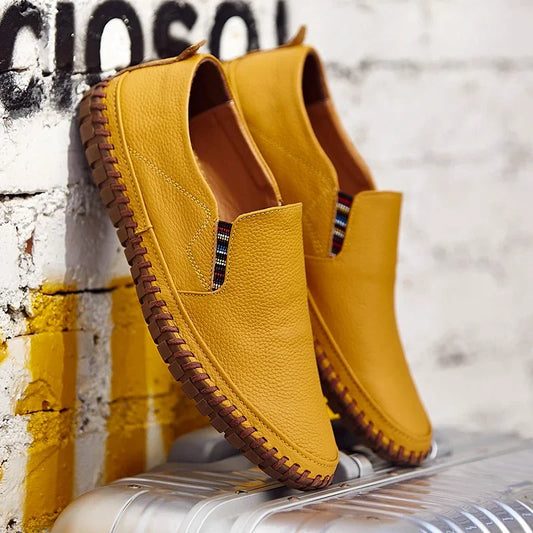 New Plus Size 49 50 Men Loafers Soft Moccasins Fashion Soft Spring Autumn Genuine Leather Shoes Men Casual Flats Driving Shoes