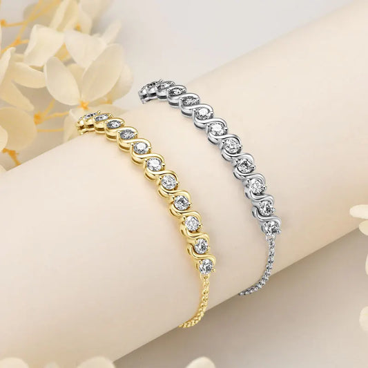Bracelet infini en moissanite véritable 3 mm couleur D pour femme, chaîne réglable en argent 925, tendance 2025, bijou fin certifié, cadeau