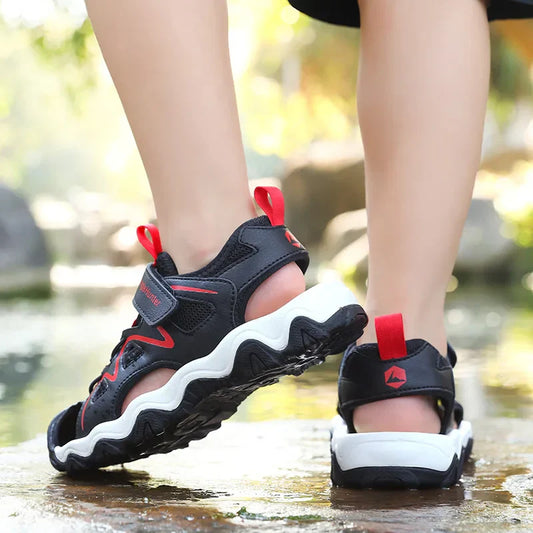 Kids Sports Sandals Closed Toe Summer Outdoor Water Shoes for Boys Girls Athletic Beach Sandials Non-slip Size 28-39