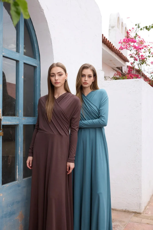 AS SS26 Flowy elegance wrap Maxi dress lightweight fabric flattering dressy woman clothes
