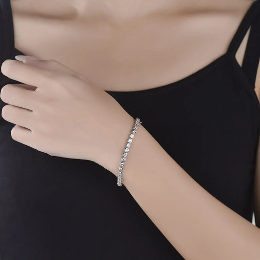 Bracelets de tennis ronds à bulles en moissanite de 2 mm 3 mm pour femme et homme, plaqué argent 925, chaîne de bracelet Hip Hop en or 18 carats