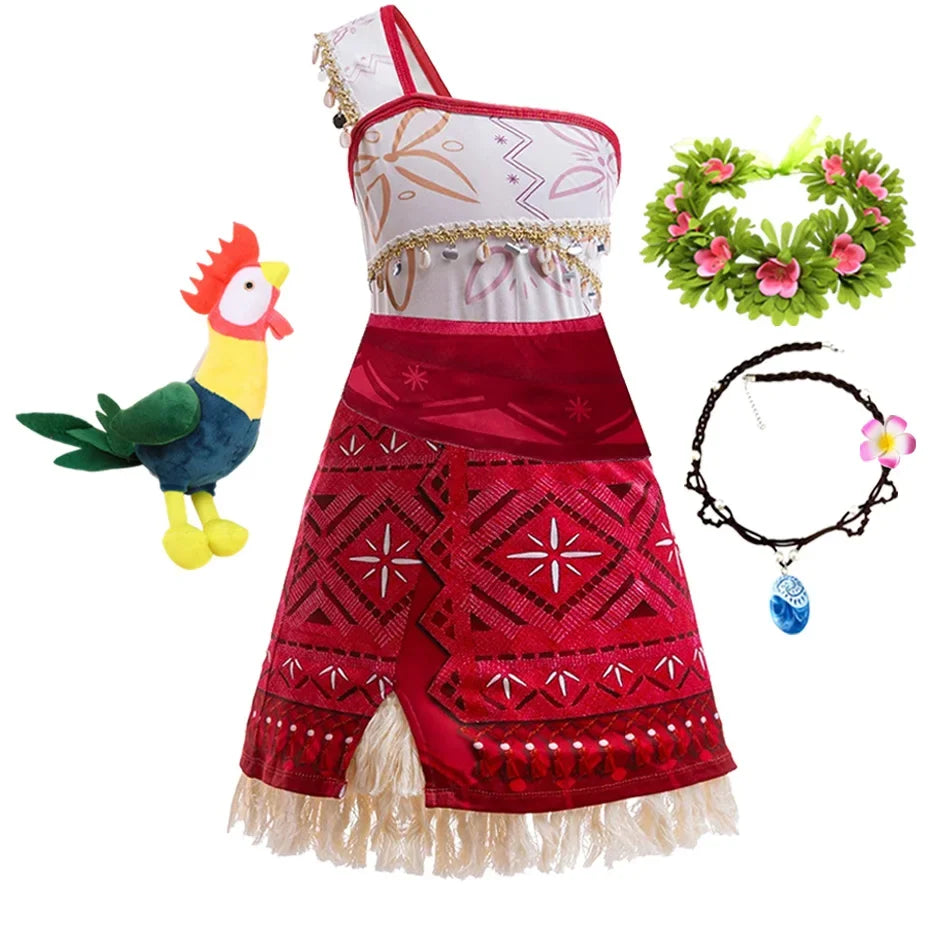 New Movie Moana 2 Girl Dress 2026 Halloween Party Ocean Adventure Costume Princess Clothes Children Vaiana Outfit Dress