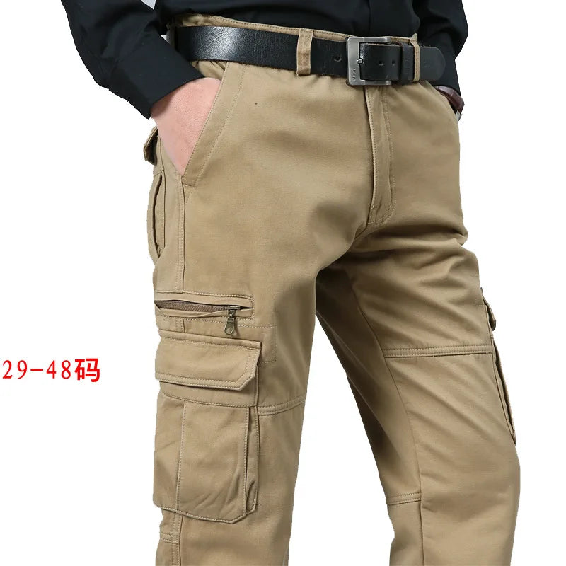Big Size 29- 44 46 48 Cargo Pants Men Straight Loose Work Tactical Mens Pants Mens Pants Militar Safari Men Trousers swat pants