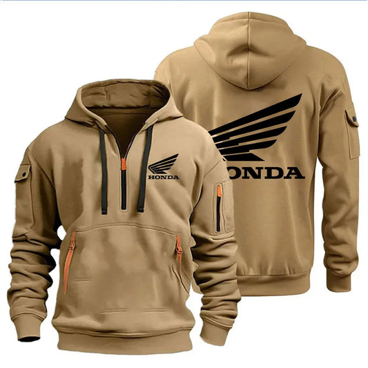 Men's Clothing Hoody Hoodie Motorcycle Jacket Honda Wing Logo Print Sweatshirt Pullover Trendy Biker Jacket Autumn and winter