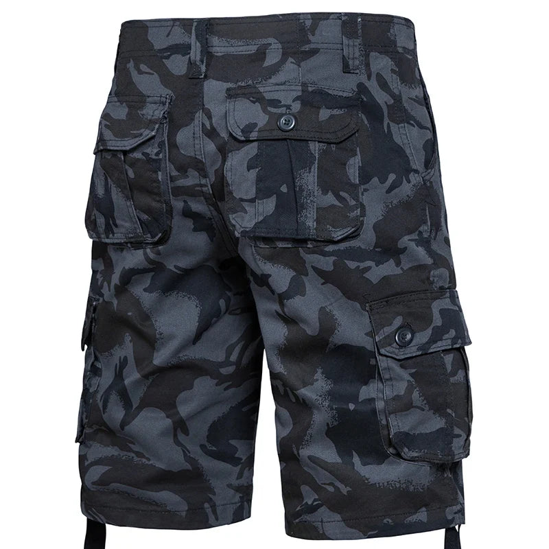 Men's Camo Shorts Summer Casual Half Pants Camouflage Outdoor Sports Short Pants Side Pocket Cotton Breathable Shorts