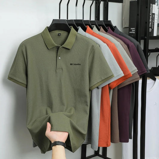 100% pure cotton new men's short sleeved summer comfortable breathable polo shirt, high-end brand designer embroidered T-shirt