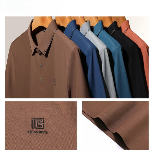 Gray Men's Cool Golf, Business Casual Polo Shirt,2024 Summer New Seamless T-shirt, Fashion Popular Lapel Short Sleeve