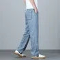 High Quality Spring Summer Lyocell Men's Jeans Loose Straight Wide Leg Casual With Slant Pockets Trousers Male Plus Size 40