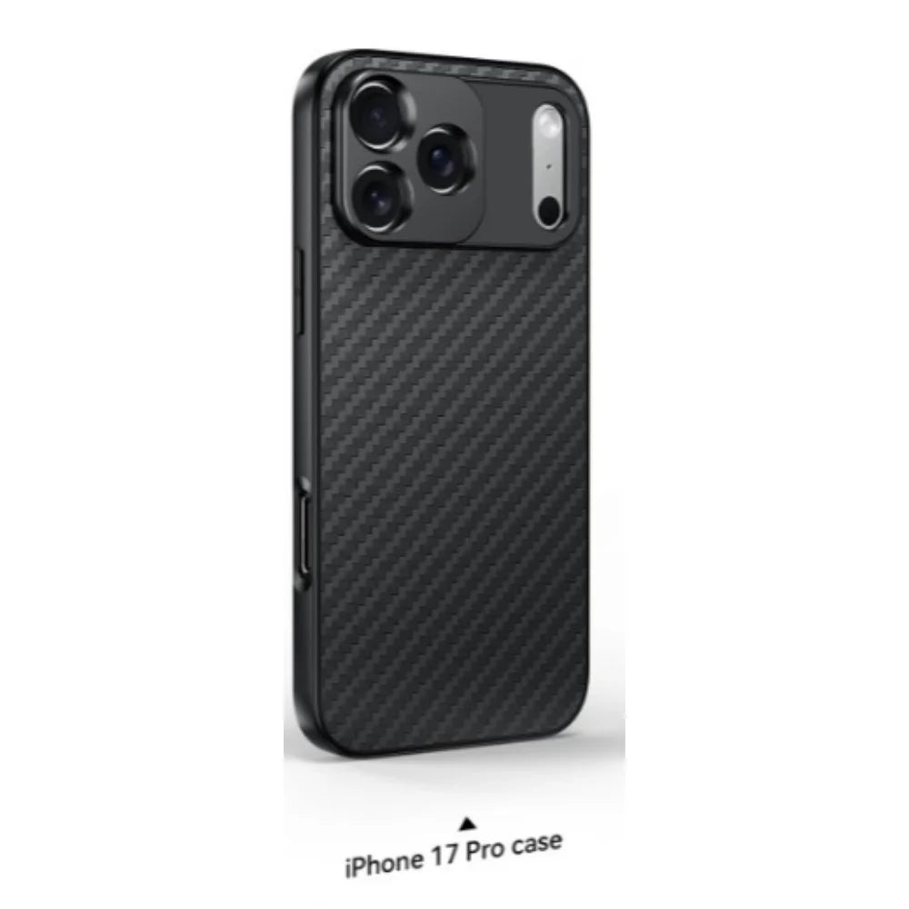 17mm Carbon Fiber Thread Phone Case For iPhone 17 Pro Max 17mm Interface Phone Case iPhone 17 Series Photography Accessories