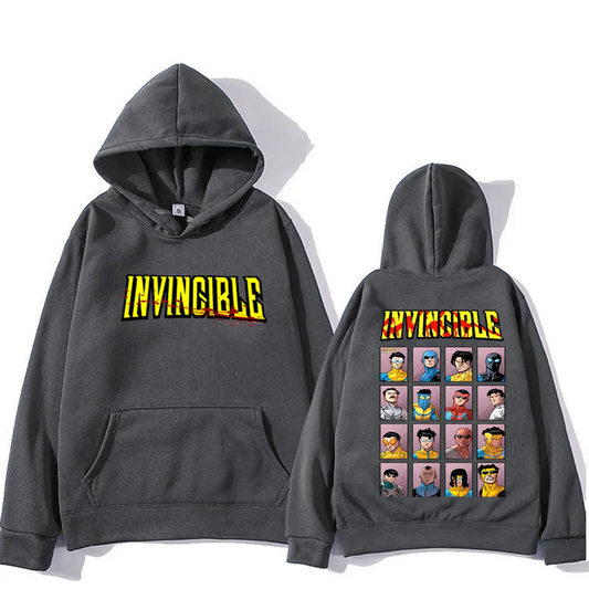 Invincible Mark Superhero Double Sided Printed hoodie Men Women's harajuku clothing Fleece Long Sleeve Anime hip hop streetwear
