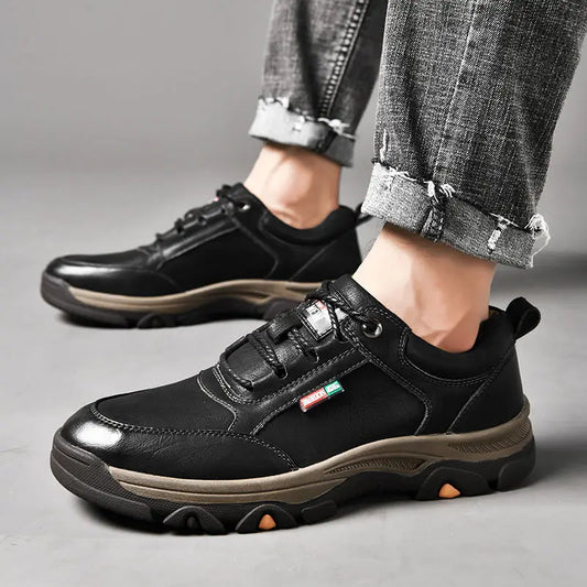 2024 Business Comfort Men's Shoes Simple versatile leather footwear Casual outdoor anti slip loafers male new comfortable flat