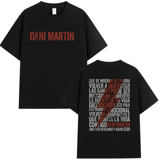 Rapper Dani Martin Tour 2025-2026 Merch T Shirts Men's Pop Music Clothing Short Sleeve T-shirt Man Hip Hop Gothic Vintage Tshirt