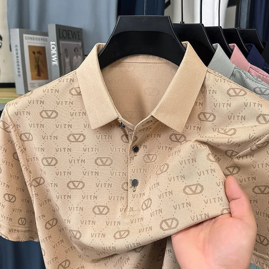 Fashion brand men's short sleeve polo shirt summer new item original printing custom design youth comfortable top casual T-shirt