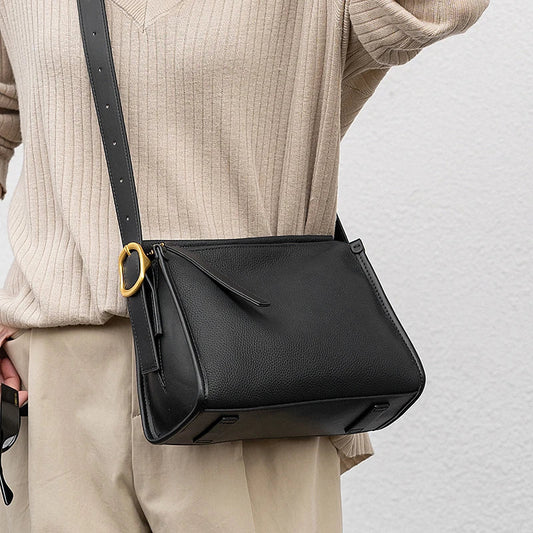 Vintage messenger bag cowhide leather bag Soft Leather Large Capacity minimalist Crossbody bag women female luxury bag