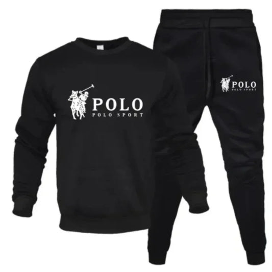 Men's two-piece round-neck sweatshirt + jogging pants, autumn and winter fashion, outdoor fitness and casual sportswear set
