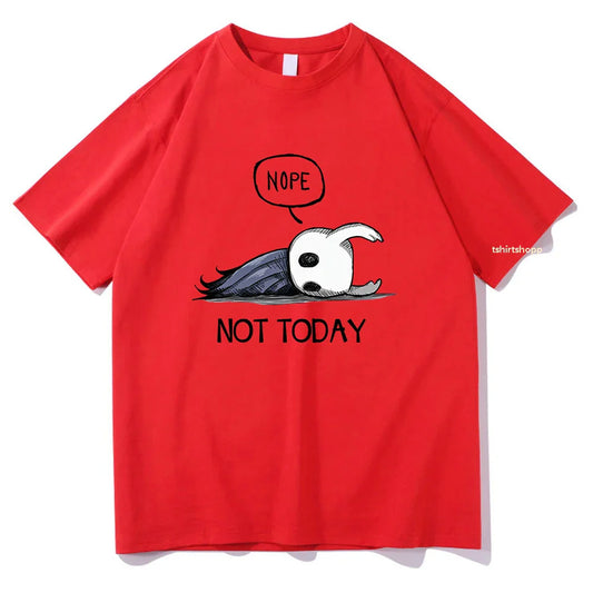 No not today. T-shirt anime Hollow Knight men Harajuku Aesthetic short-sleeved top 100% cotton T-shirt retro streetwear