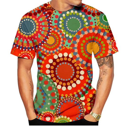 3D Printed Colorful Flower T Shirt For Men Plants Pattern Tees Summer Harajuku Loose Round Neck Tops Short Sleeve Kids T-Shirts