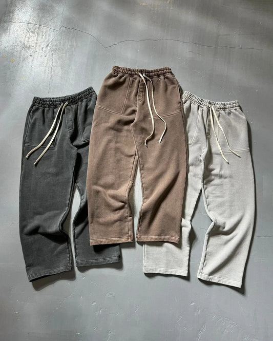American street solid color casual wear cotton comfortable oversized sweatshirt men two-piece Harajuku jogging pants sportswear