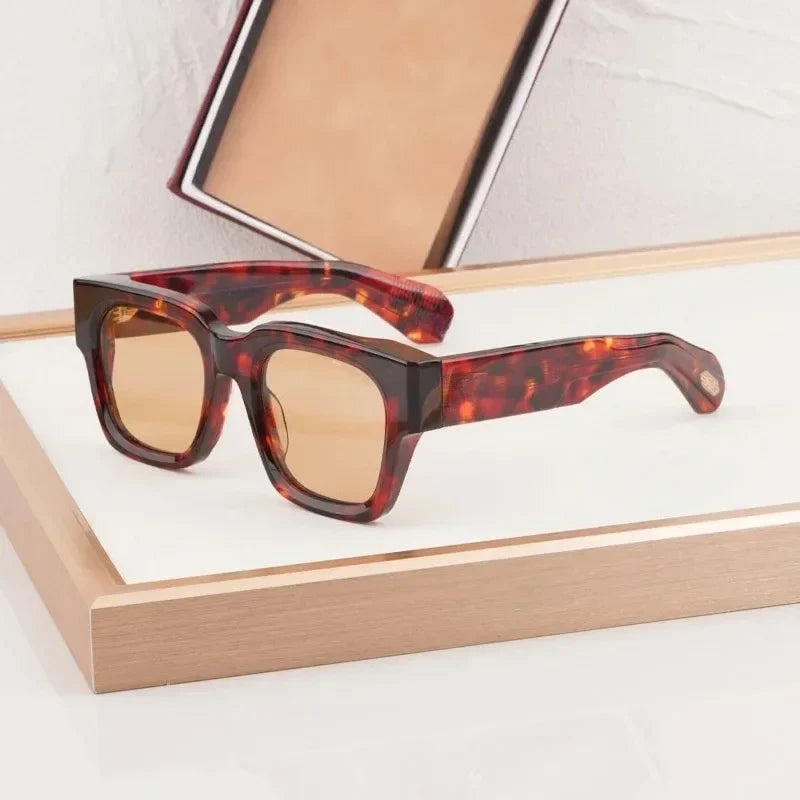 Retro Classical Sunglasses Men Square 10th Anniversary Limited Edition Acetate Handmade Japan Women UV400 with Case Gafas