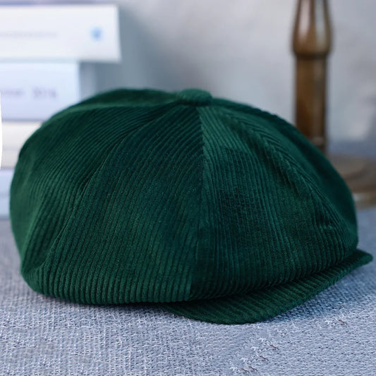 New Retro Winter Caps For Men Corduroy Newsboy Hat Woman Flat Cap Male Warm Cap Dad Outdoors Casual Octagonal Cap Gatsby Hat 020