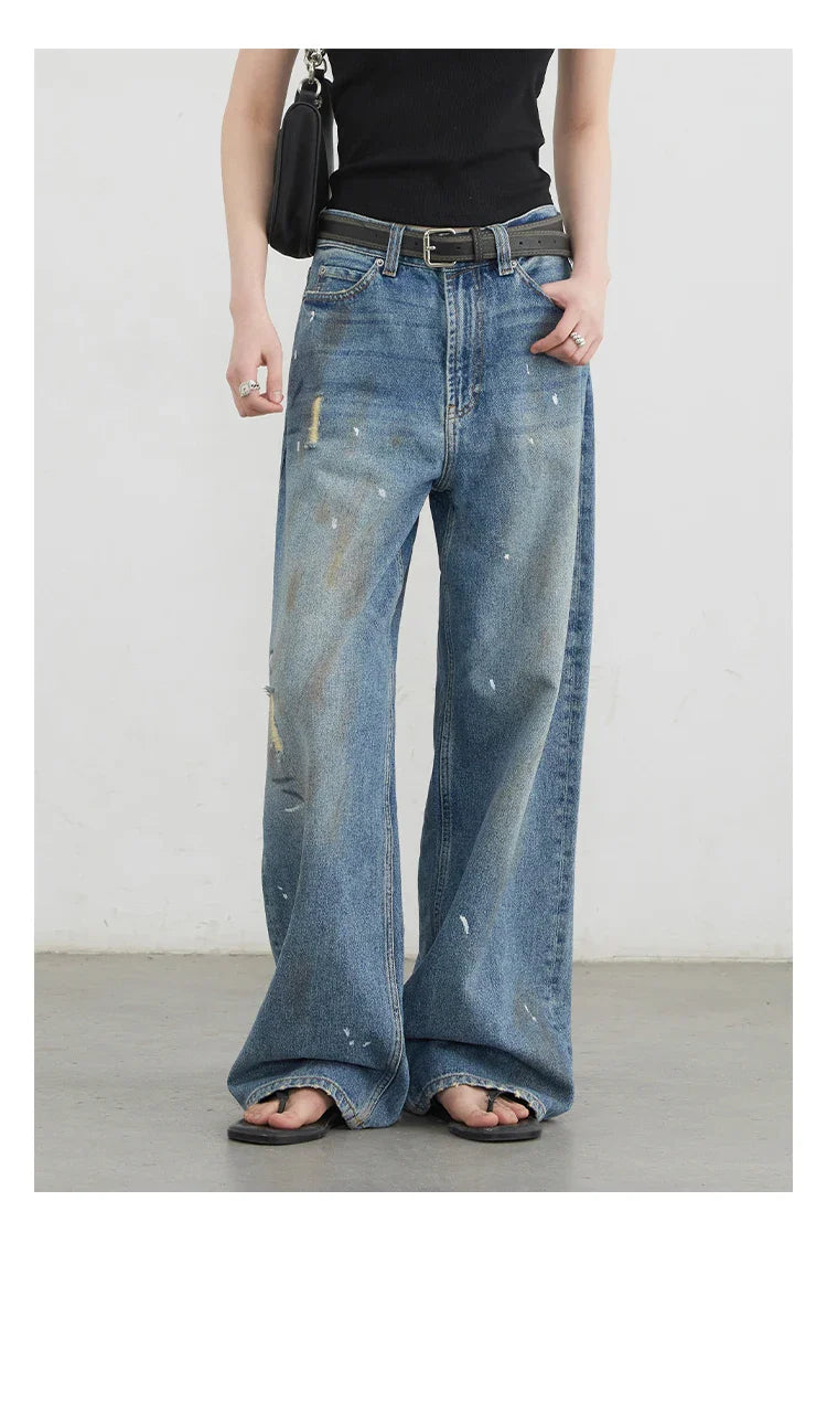 Women Jeans Loose Casual New Retro High Waisted Straight Leg Wide Leg Denim Pants Female Trousers Summer 2025