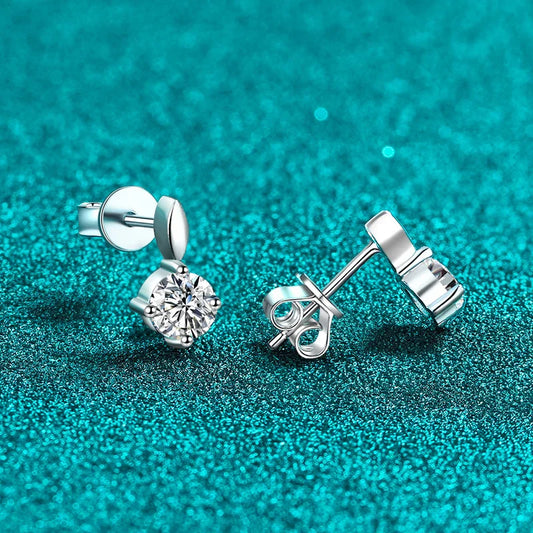 0.2ct 0.3ct 0.5ct Moissanite Studs Earrings for Women S925 Silver Bride Wedding Lab Diamond Stud Women's Earrings Jewelry