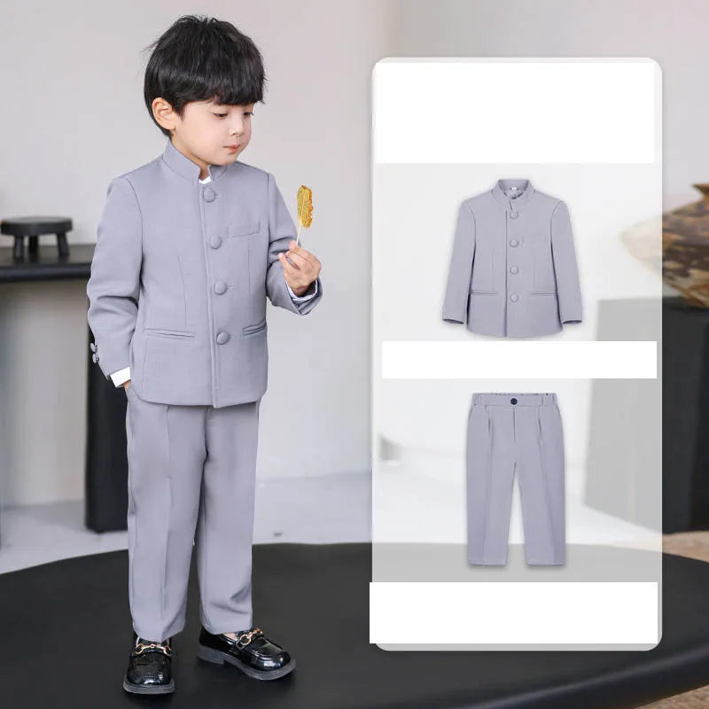 Children Chinese Style Zhongshan Suit Boys China May Fourth Youth Suit Kids Chorus Dress School Student Graduation Class Dress