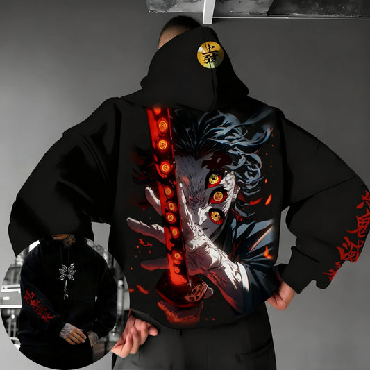 Demon Slayer Men's Hoodie Sweater Tanjiro Kamado Japan Anime Spring Autumn New Boys Children's Long-sleeved Parent-child Outfit
