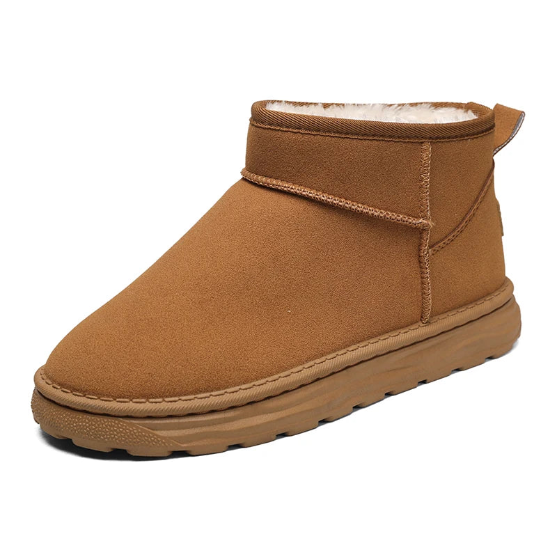 2025 Winter Snow Boots for Men New Fashion Australia Boots 39-47 Classic Top Quality Suede Leather Ankle Boots Warm Mens Shoes