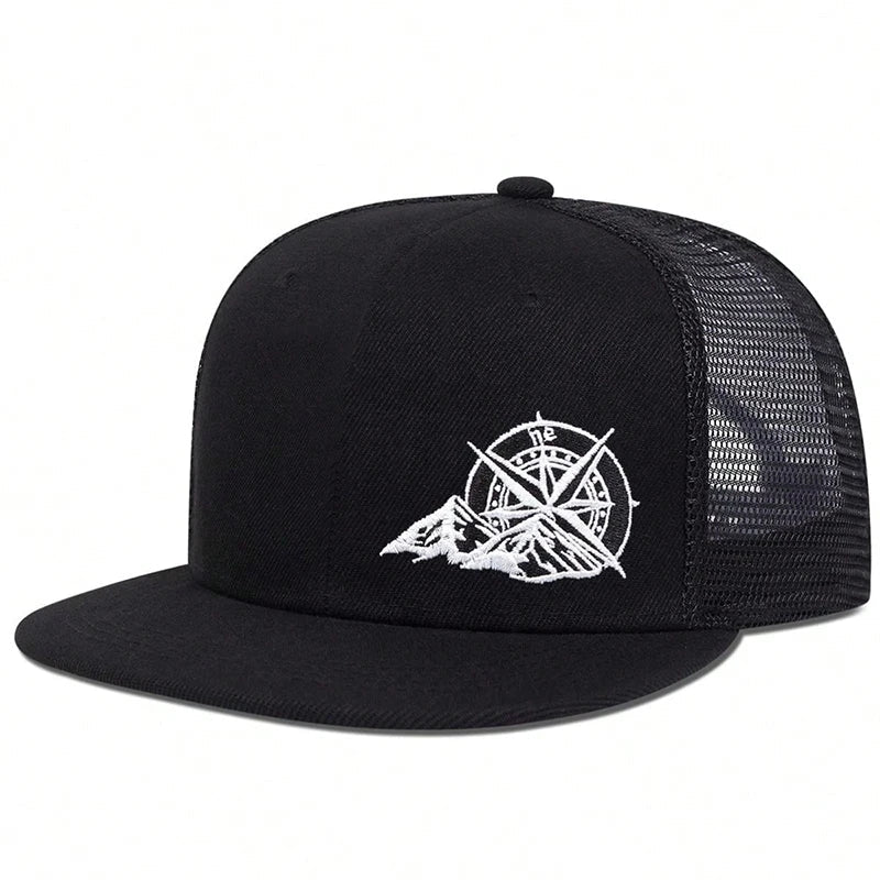 Unisex Compass Mountain Embroidery Hip-hop Hats Spring Autumn Outdoor Adjustable Casual Baseball Caps Sunscreen Hat