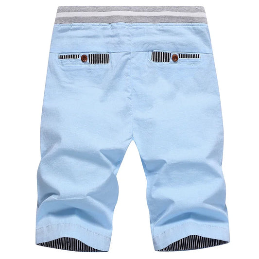 Men's Shorts Hot 2024 Summer Casual Cotton Fashion Style Boardshort Bermuda Male Drawstring Elastic Waist Breeches Beach Shorts