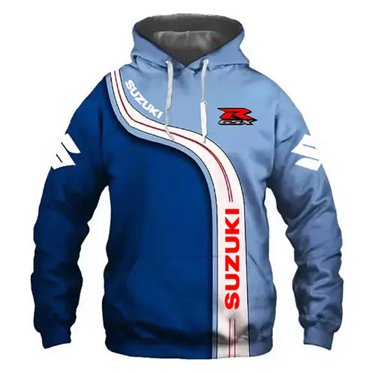 The new Suzuki men's hoodie is a casual and fashionable outdoor sports and motorcycle sportswear for autumn and winter