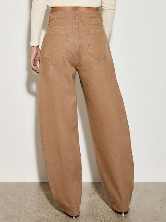 European style American retro high waisted wide leg jeans for women new style for spring summer 2025 loose and slimming effe
