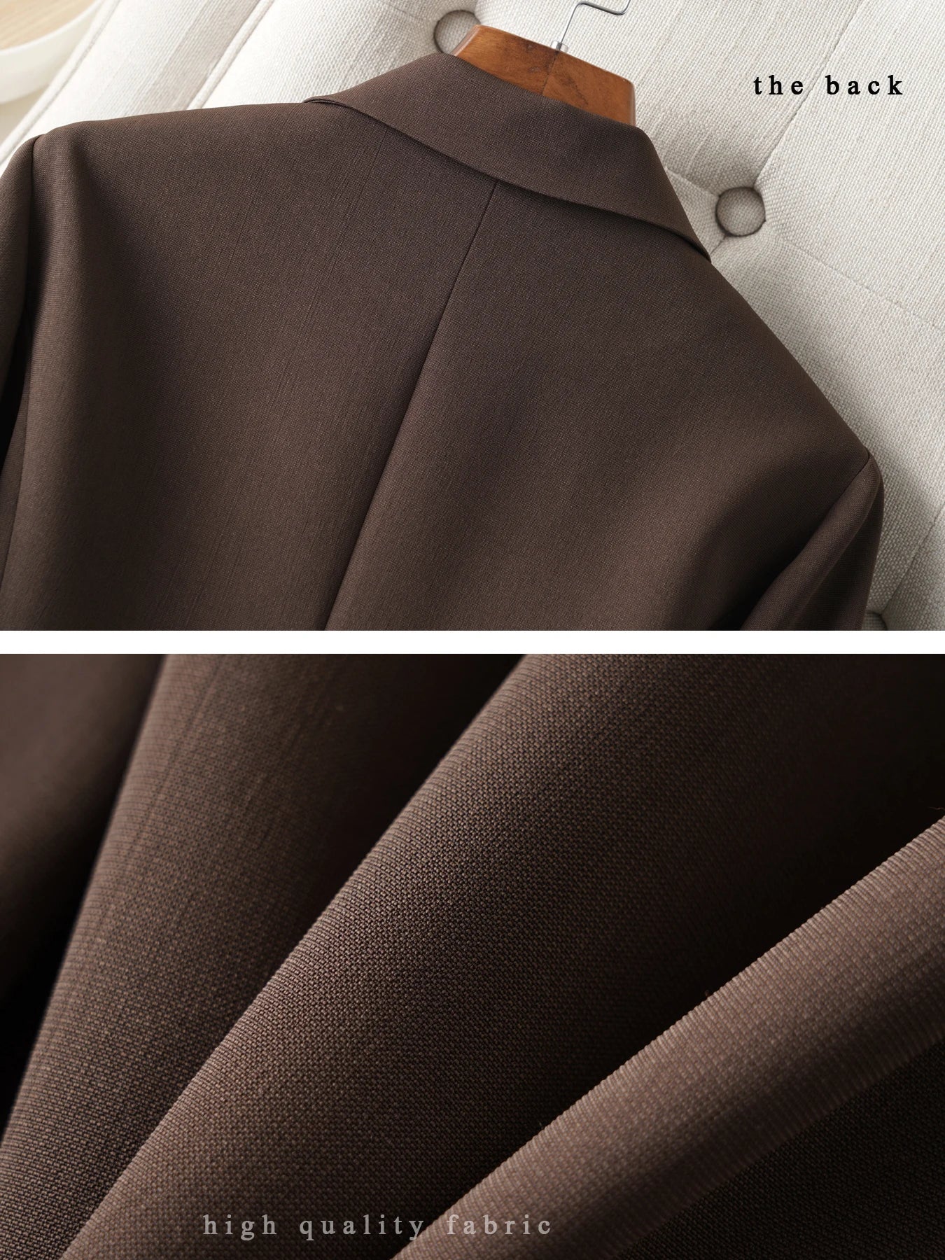 Brown Blazer for Women Spring and Autumn Workplace Style Versatile Casual, Long-Sleeved Small Suit Jacket