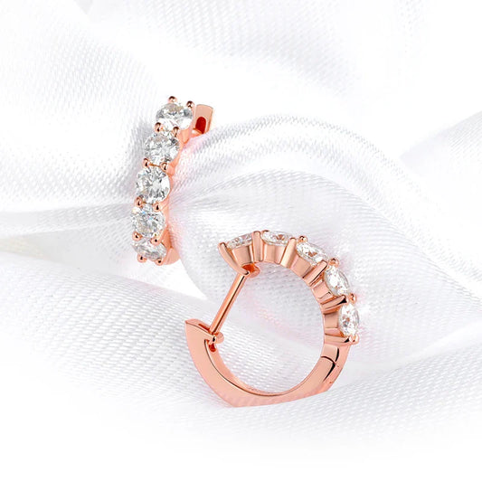 Each 0.2CT 3.5mm Certified All Moissanite Hoop Earrings for Women Classic Sparkly Bridal Jewelry Pure 925 Plated 18K