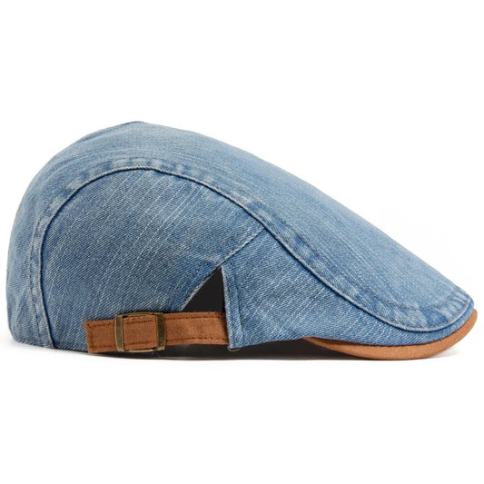 Denim Cotton Newsboy Cap Women Patchwork Brown Soft Beret Men Flat Visor Hat Vintage For Spring Autumn Summer Casual Adjustable
