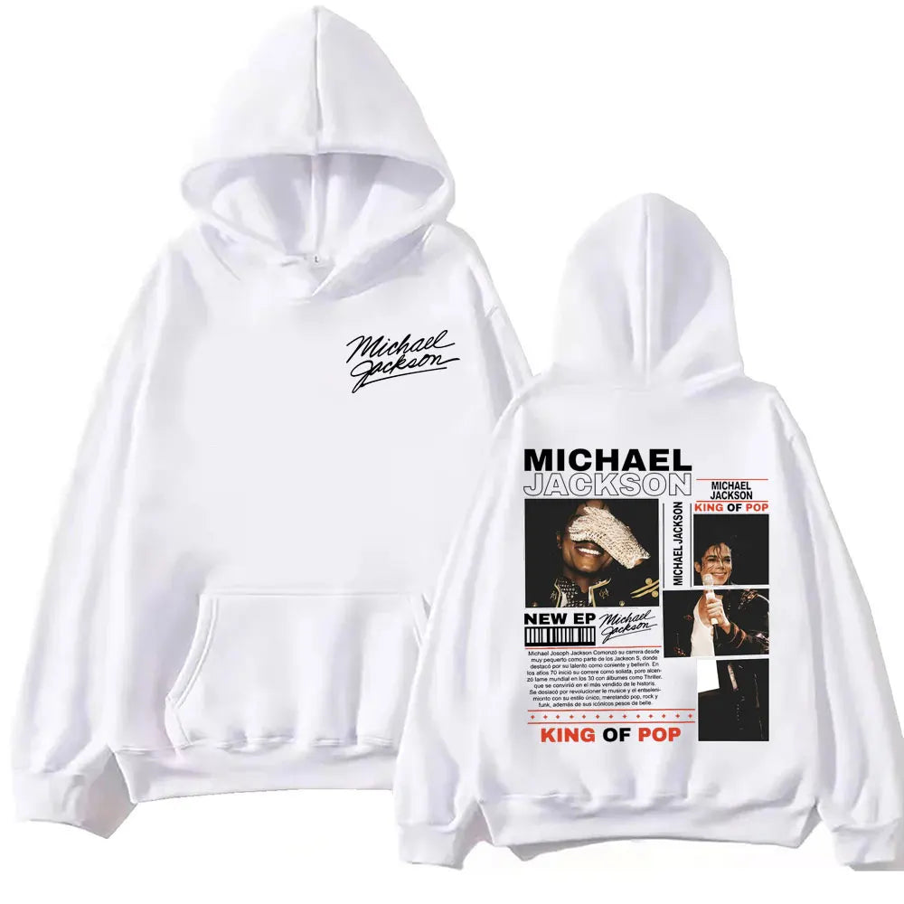 Rock Singer Michael Jackson Merch Hoodies Men Women Fashion Vintage Hooded Sweatshirts High Quality Fleece Oversized Pullovers