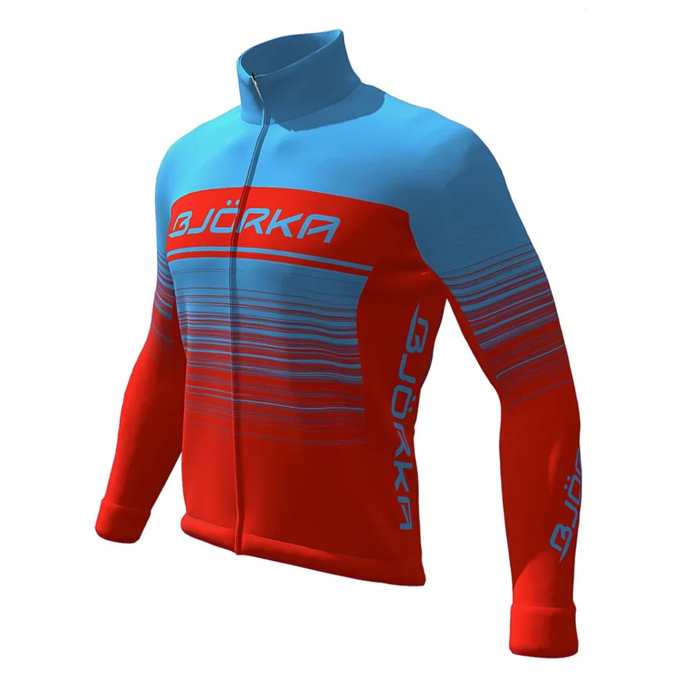 Winter Cycling Thermal Fleece Long Sleeve Jerseys Chamarras De Hombres Men's Pro Team Bicycle Jackets 3 Rear Pockets Coat